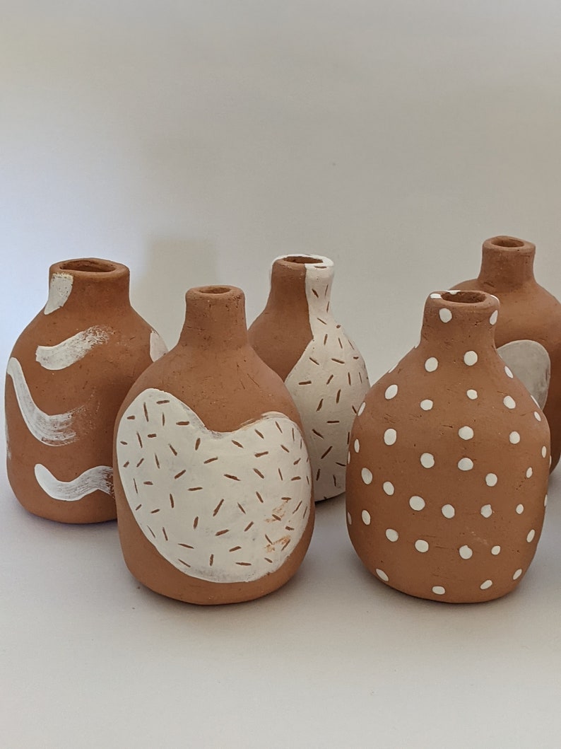 Handmade terracotta bud vases/ small ceramic vase/ bud vase Etsy