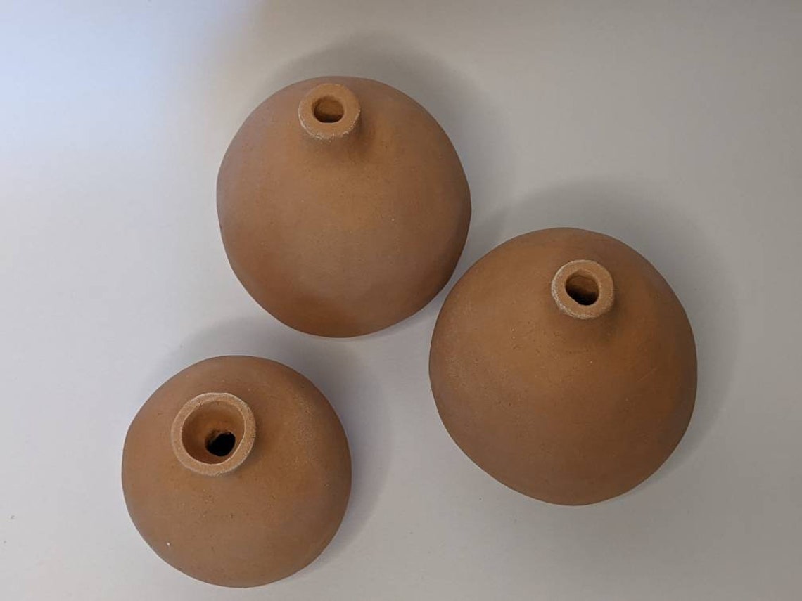 Handmade terracotta bud vases/ small ceramic vase/ bud vase Etsy