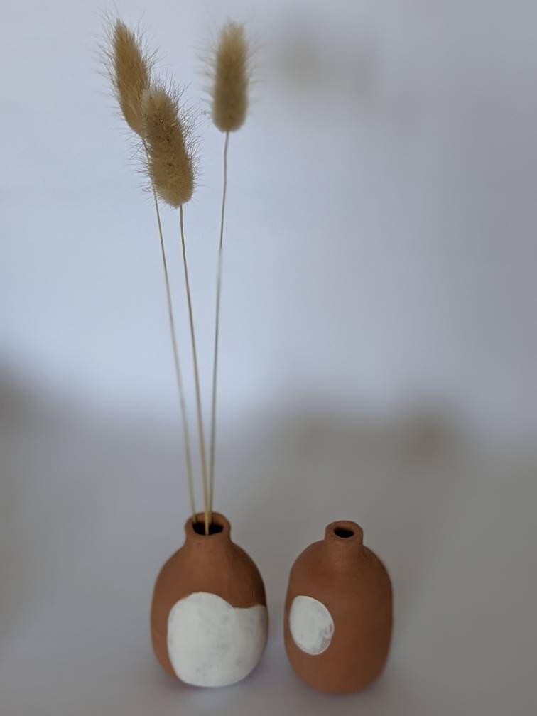 Handmade terracotta bud vases/ small ceramic vase/ bud vase Etsy