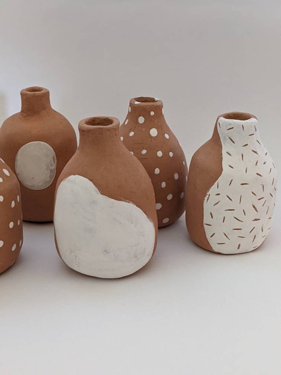 Handmade terracotta bud vases/ small ceramic vase/ bud vase Etsy