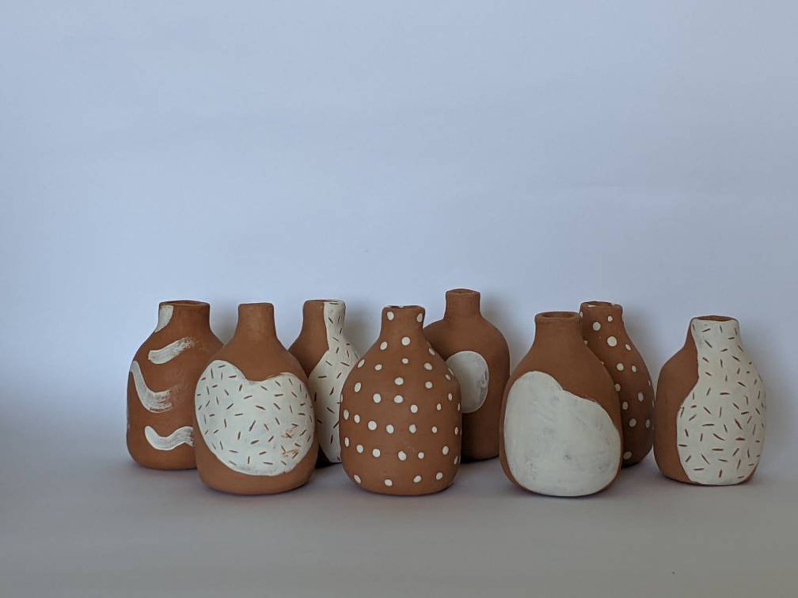 Handmade terracotta bud vases/ small ceramic vase/ bud vase Etsy