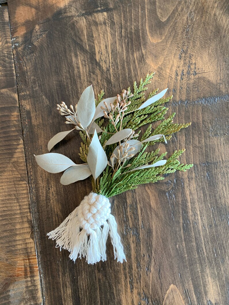 Wedding Boutonni\u00e8re Macrame Boutonni\u00e8re Wrap Floral Wrap