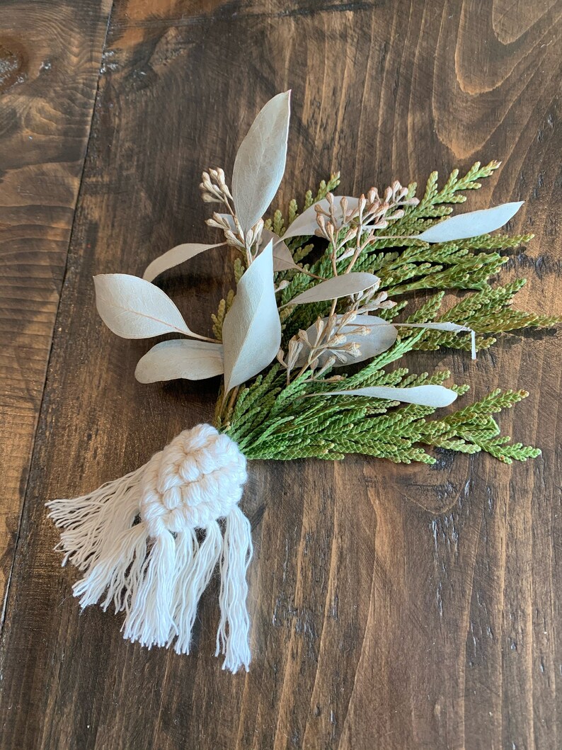 Wedding Boutonni\u00e8re Macrame Boutonni\u00e8re Wrap Floral Wrap