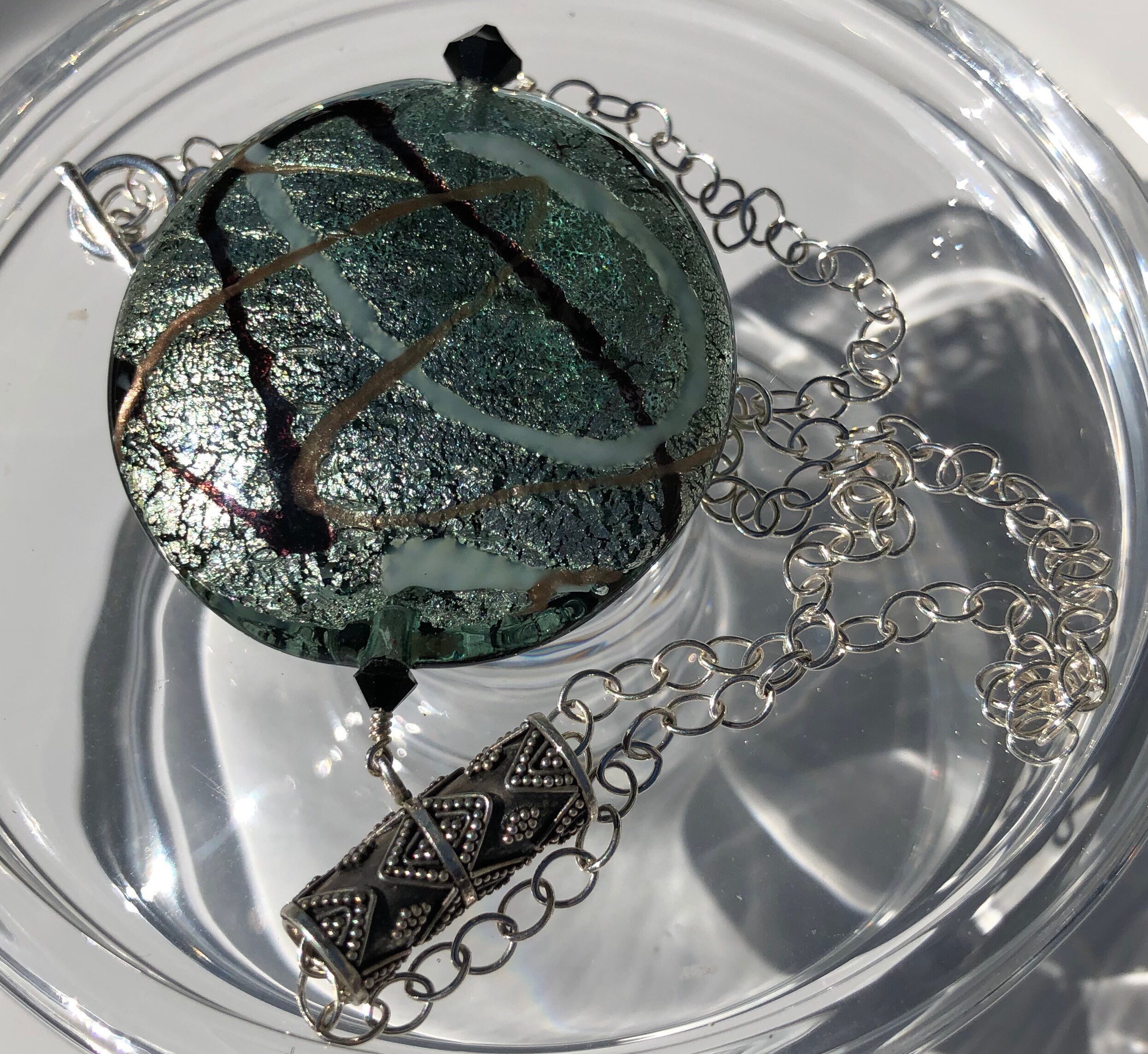Handmade Murano Glass Pendant Necklace & Sterling Silver Etsy