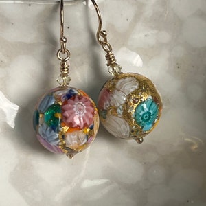 Murano Glass Beads & Gold Fill Earrings