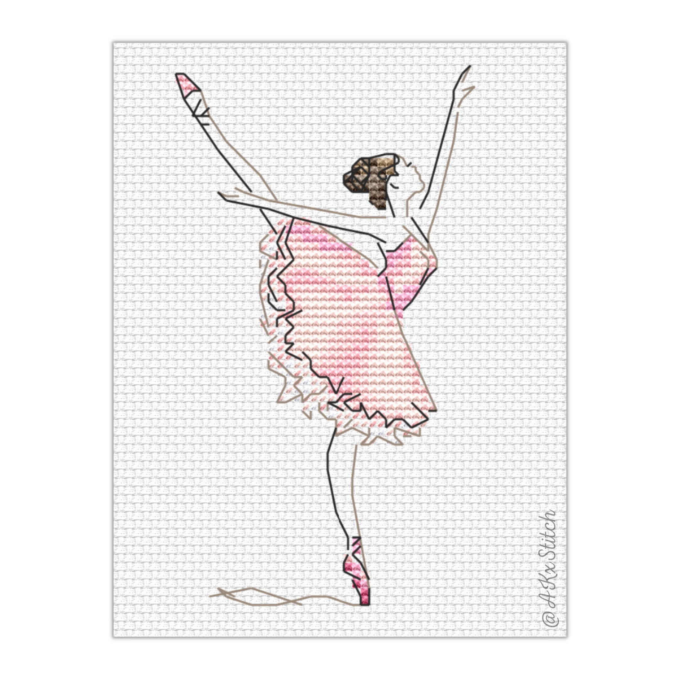 Ballet Dancer Cross Stitch Kit Ballerina Dancing in Pink Tutu & Pointe  Shoes Embroidery Pattern and Supplies, Gift for Girl Room Decor Art - Etsy
