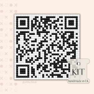 Aangepaste QR-code borduurpakket / Fun Geeky Uniek gepersonaliseerd citaat borduurpatroon en benodigdheden, cadeau voor housewarming, verjaardagskaart