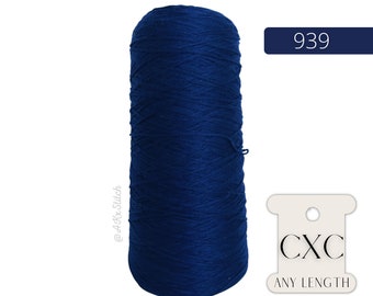 CXC 939 Blue Navy Dark Embroidery Thread by metre, Cut 1-metre Lengths, 40x1 metre bundle, Cross Stitch Floss Full Cone, Colour Matches DMC