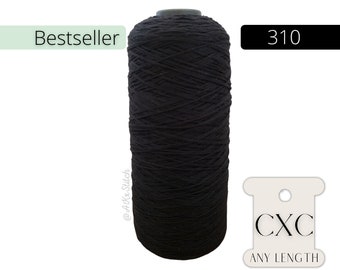 CXC 310 Black Embroidery Thread by metre, Cut 1-metre Lengths, 40x1 metre bundle, Cross Stitch Floss Full Cone, Colour Matches 310 DMC