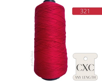 CXC 321 Red Embroidery Thread by metre, Cut 1-metre Lengths, 40x1 metre bundle, Cross Stitch Floss Full Cone, Colour Matches 321 DMC