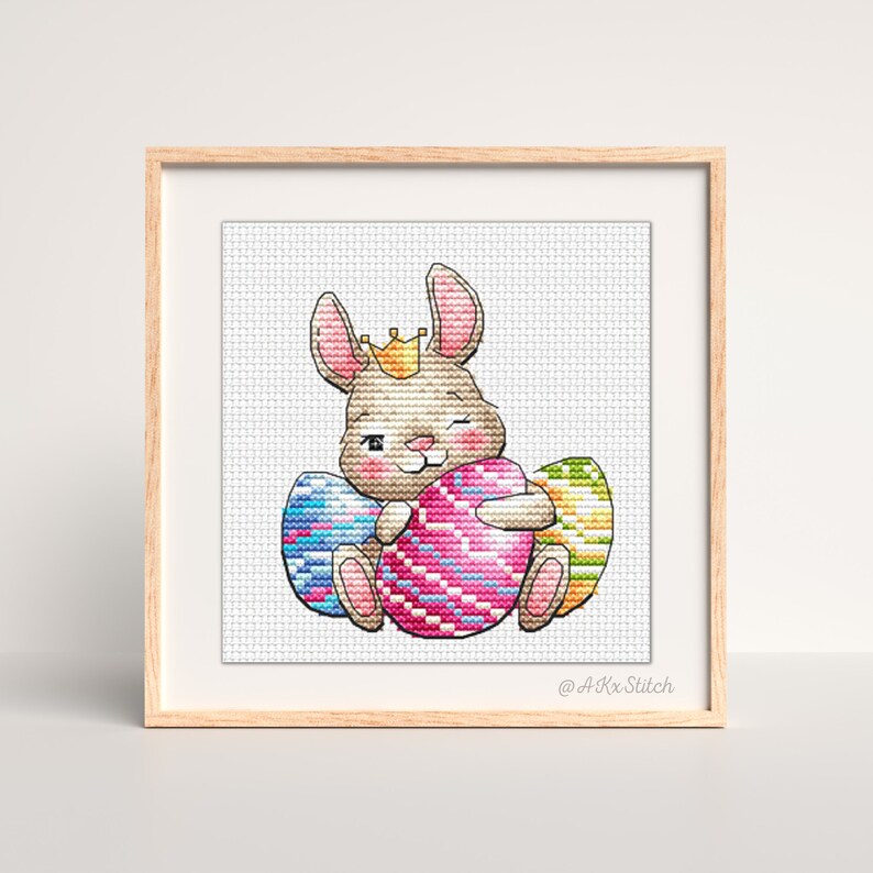 Easter Bunny Princess Chocolate Egg Cross Stitch KIT PDF Chart ...