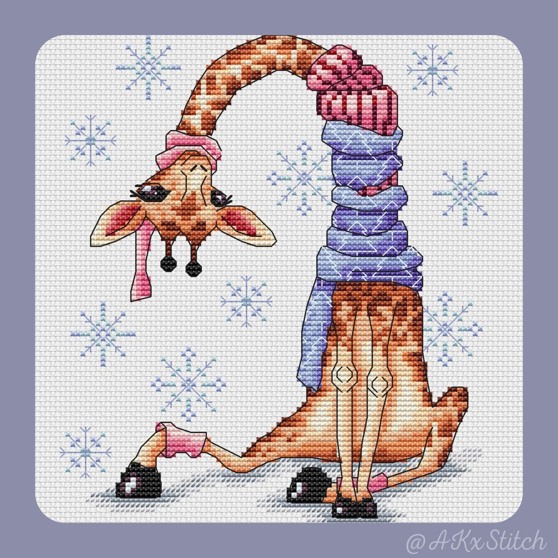 Giraffe Cross Stitch Kit PDF Pattern / Cute Christmas Etsy UK