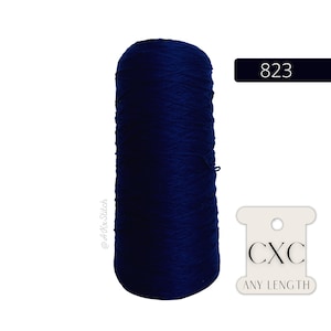 CXC 823 Blue Dark Embroidery Thread by metre, Cut 1-metre Lengths, 40x1 metre bundle, Cross Stitch Floss Full Cone, Colour Matches DMC