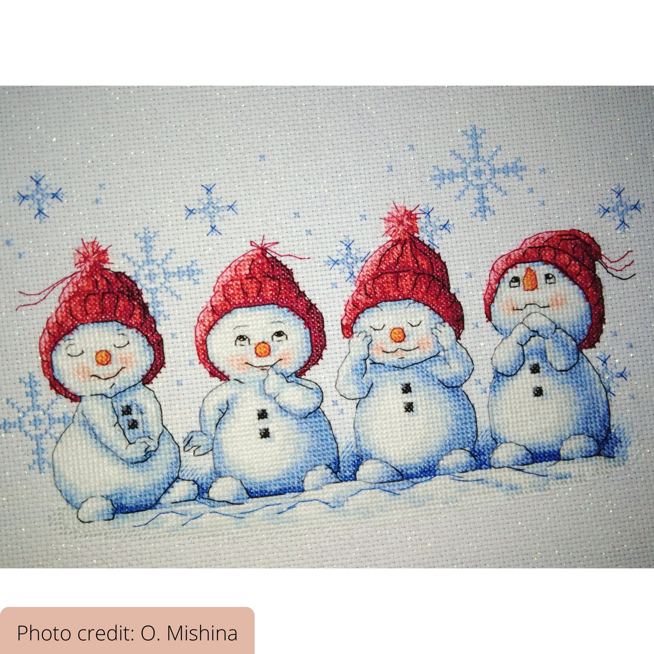 Little Snowmen Cross Stitch Kit PDF / Cute Christmas