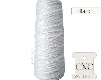 CXC Blanc Warm White Embroidery Thread by metre, Cut 1-metre Lengths, 40x1 metre bundle, Cross Stitch Floss Full Cone, Colour Matches DMC
