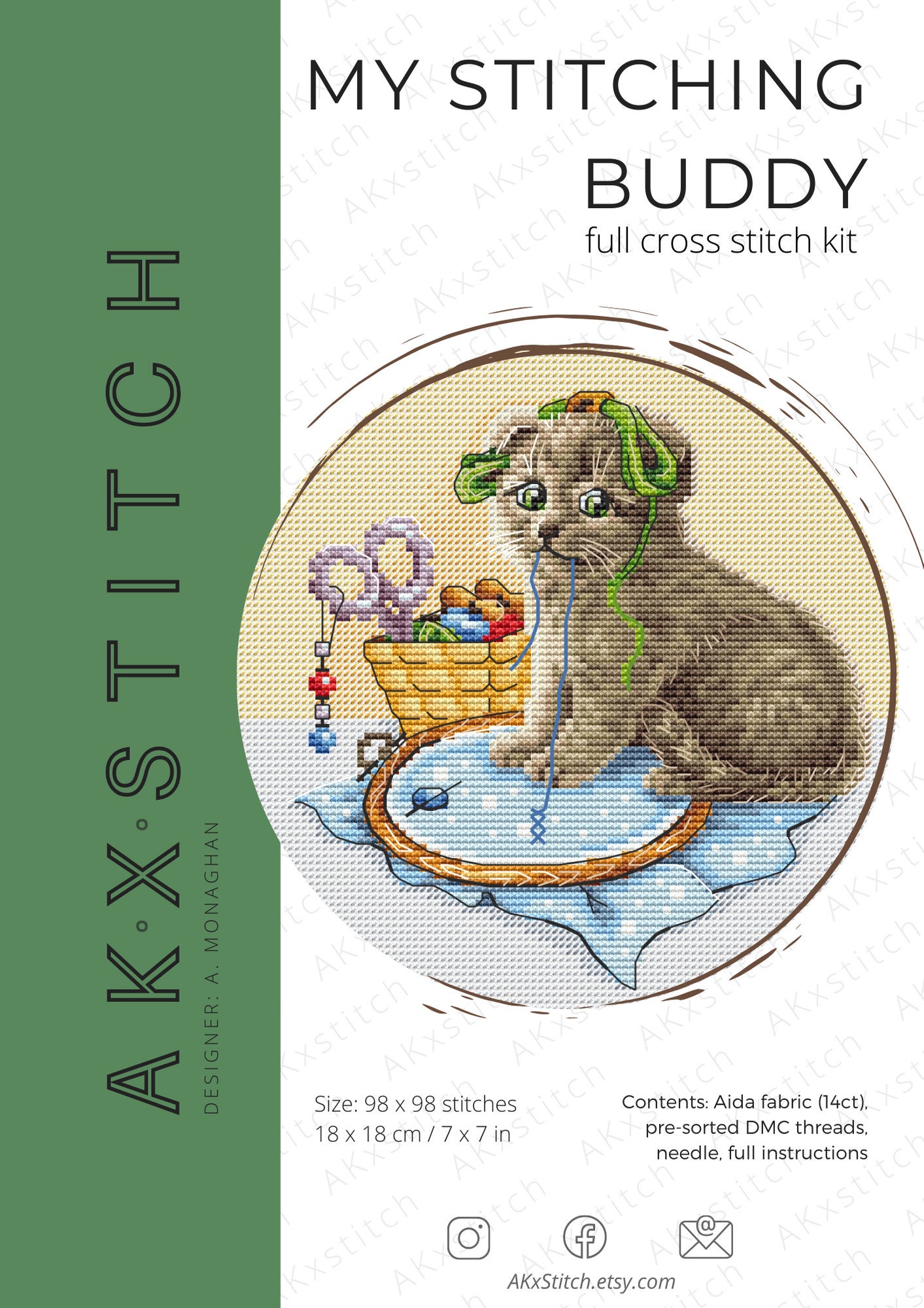 Kit De Bordado De Punto De Cruz Para Adultos Y Niños, Gatos De WOWDECOR Animales De Navidad Perros Divertidos 11 Quilates Con Sello DMC Costura Fácil Principiantes Gato