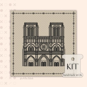 Rund um die Welt "Paris" Kreuzstich Stickmuster PDF Stickmuster, Blackwork Stickmuster von Frankreichs berühmtesten Wahrzeichen, Fortgeschrittene Handarbeiten für Erwachsene