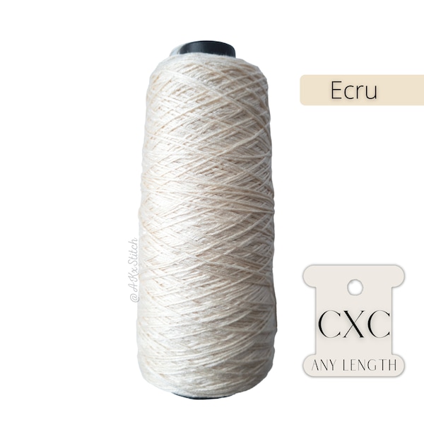 CXC Ecru Off White Embroidery Thread by metre, Cut 1-metre Lengths, 40x1 metre bundle, Cross Stitch Floss Full Cone, Colour Matches DMC