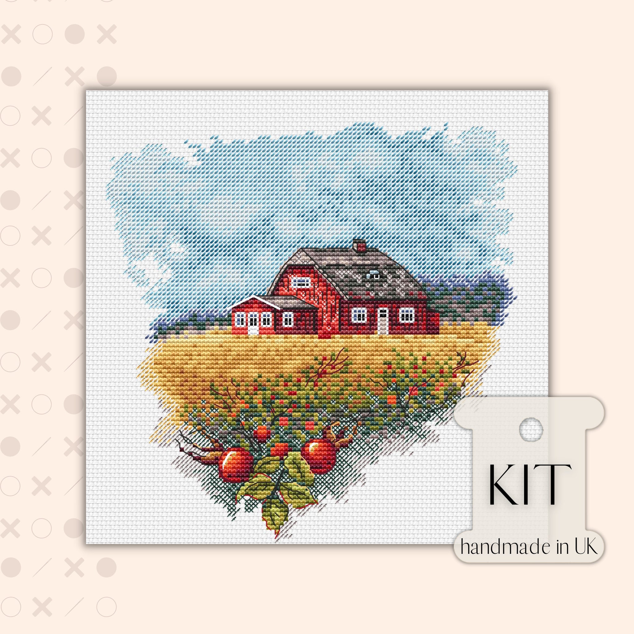 Christmas cottage pattern Mini cross stitch kits DIY winter scenery 14CT  11CT count canvas printing embroidery