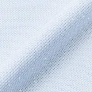 Tissu DMC Aida bleu irisé 14 points, grand format 50 x 50 cm (19,5 x 19,5 pouces), coton pour broderie au point de croix, paillettes scintillantes