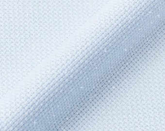 DMC Aida Fabric Blue Iridescent 14 count, large size 50x50cm (19.5"x19.5"), cotton for cross stitch embroidery, sparkly shimmer fleck
