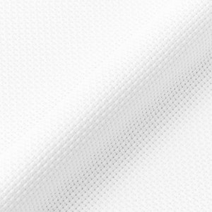 May include: White fabric with a textured weave. The fabric is smooth and has a slight sheen.