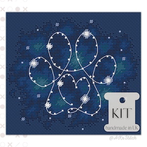 Pfoten Konstellation Kreuzstich Stickpackung, PDF Stickdatei, Haustier Verlust Regenbogen Brücke Stickdatei, Sternzeichen Sternzeichen Astrologie Galaxy Enthusiast, schnell