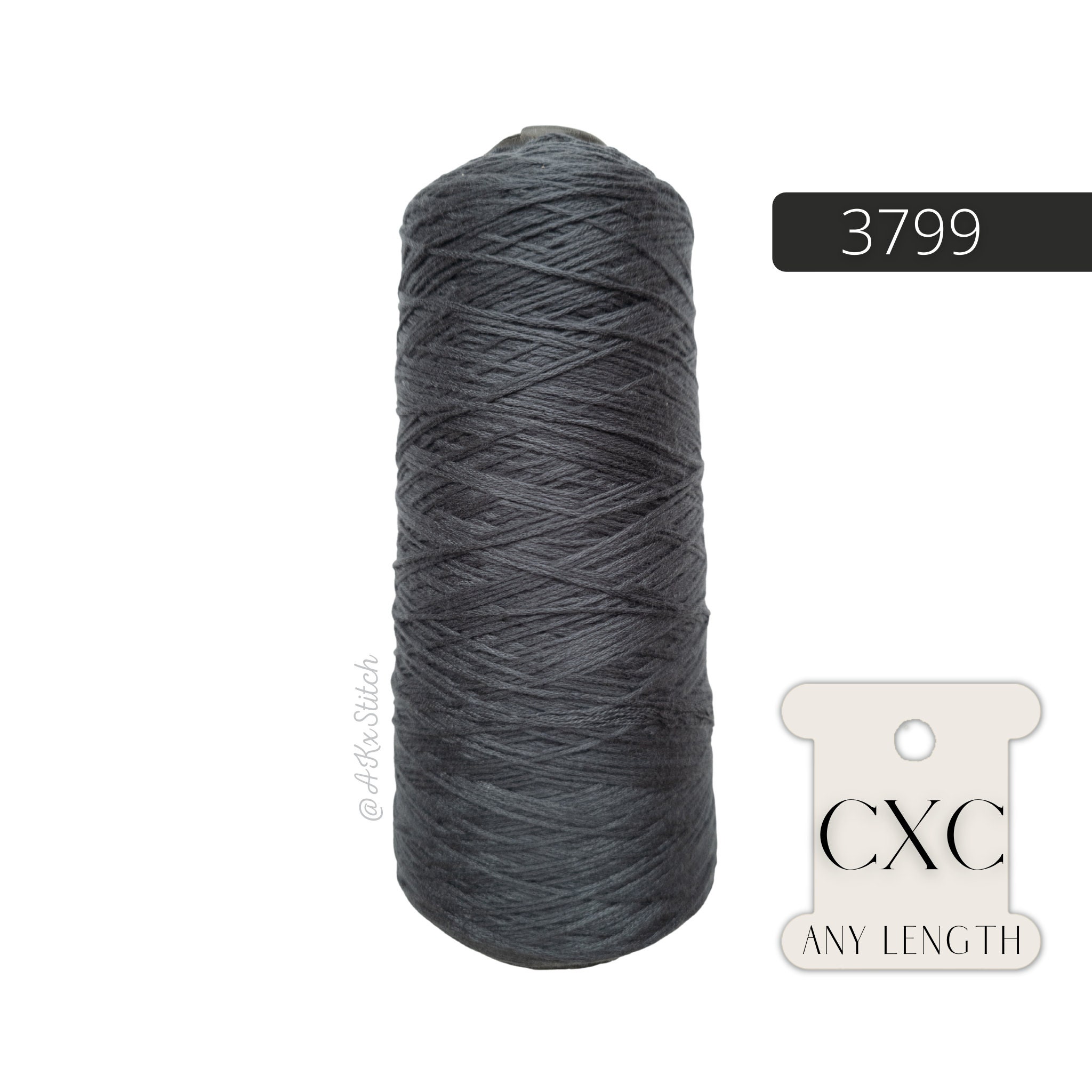 CXC 3799 Dark Grey Black Embroidery Thread by Metre, Cut 1-metre Lengths,  40x1 Metre Bundle, Cross Stitch Floss Full Cone, Colour Match DMC 