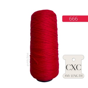 CXC 666 Red Bright Embroidery Thread by metre, Cut 1-metre Lengths, 40x1 metre bundle, Cross Stitch Floss Full Cone, Colour Matches DMC