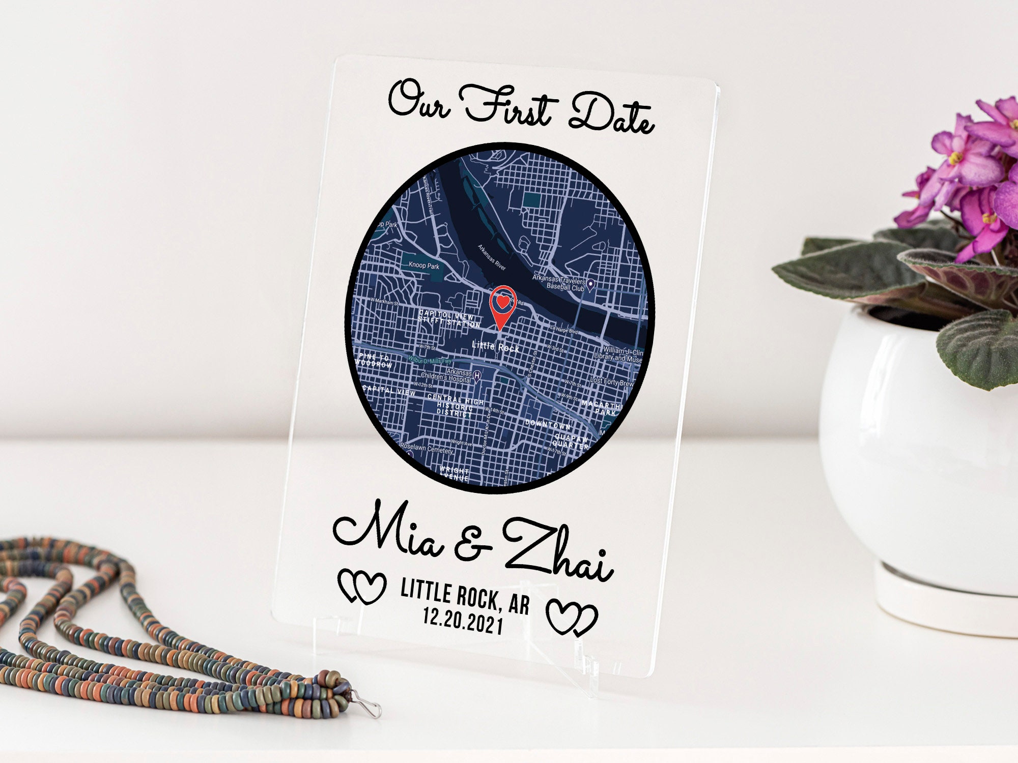 Our First Date Map Personalized First Date Map Dating 1 Year Etsy