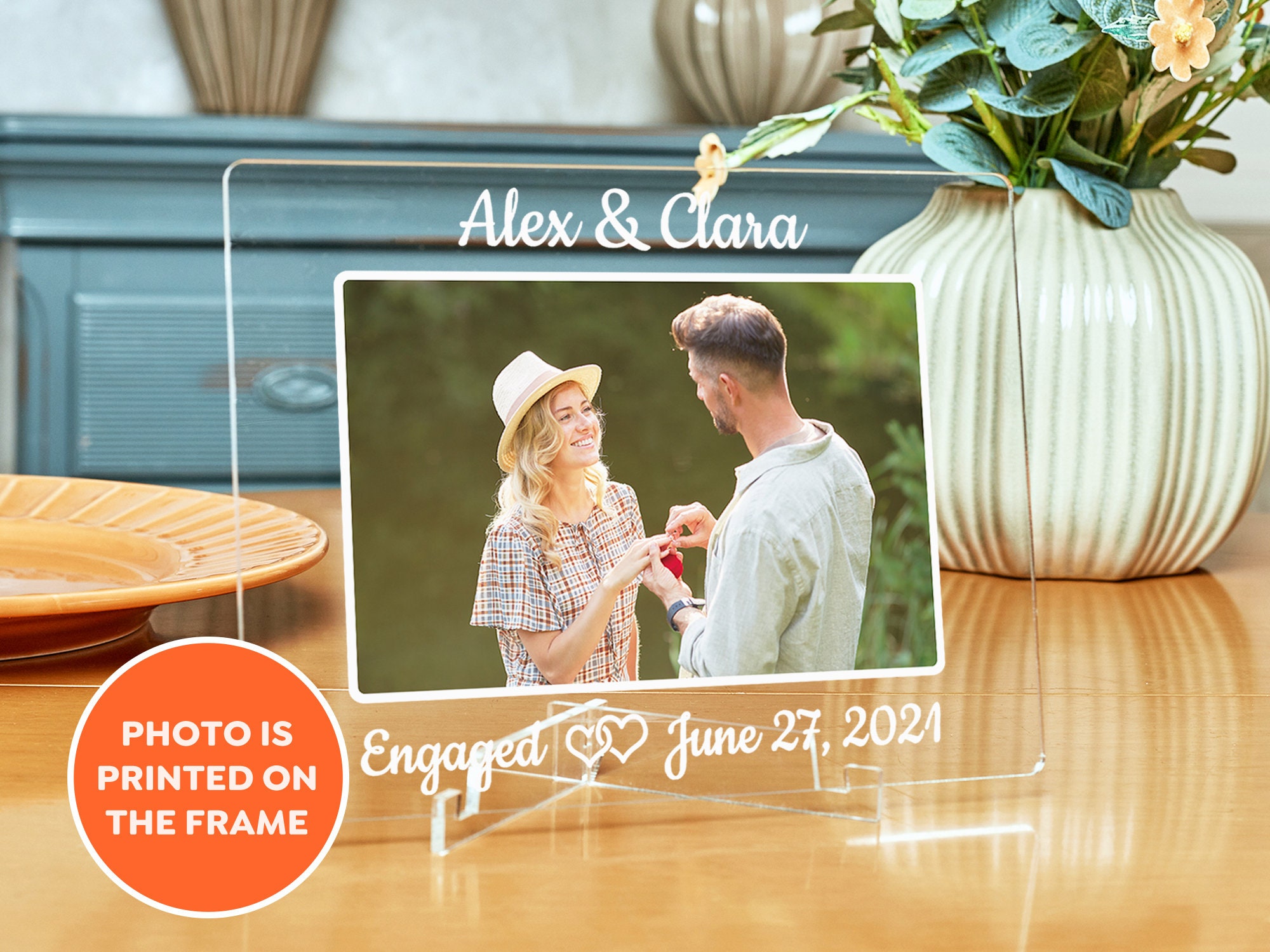 Engagement Frame Personalized Engagement Picture Frame Etsy