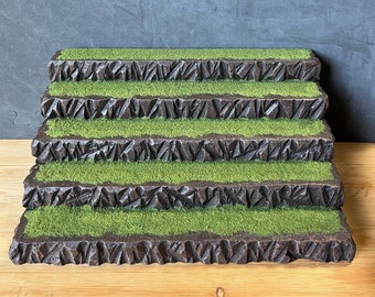 Grass Covered Brown Rock Display Riser Foam Diorama Base