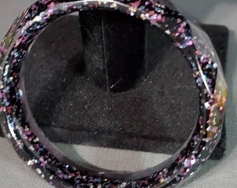 Crushed glass resin  bangle