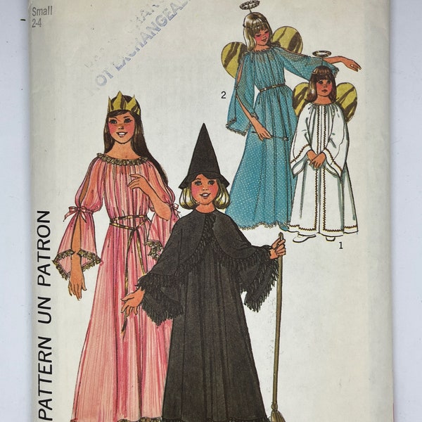 Simplicité 7684 | Costumes vintage d’ange d’enfant, de fée, de sorcière et de princesse | Taille Petite (2-4) Poitrine 21-23 | Couture pliée en usine et complète