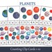 Planets Montessori Count and Clip Cards, Number 1 - 10, Flashcards ...