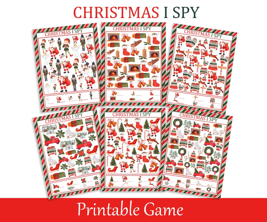 I Spy Christmas Printable Game for Kids, Winter Preschool Party ...