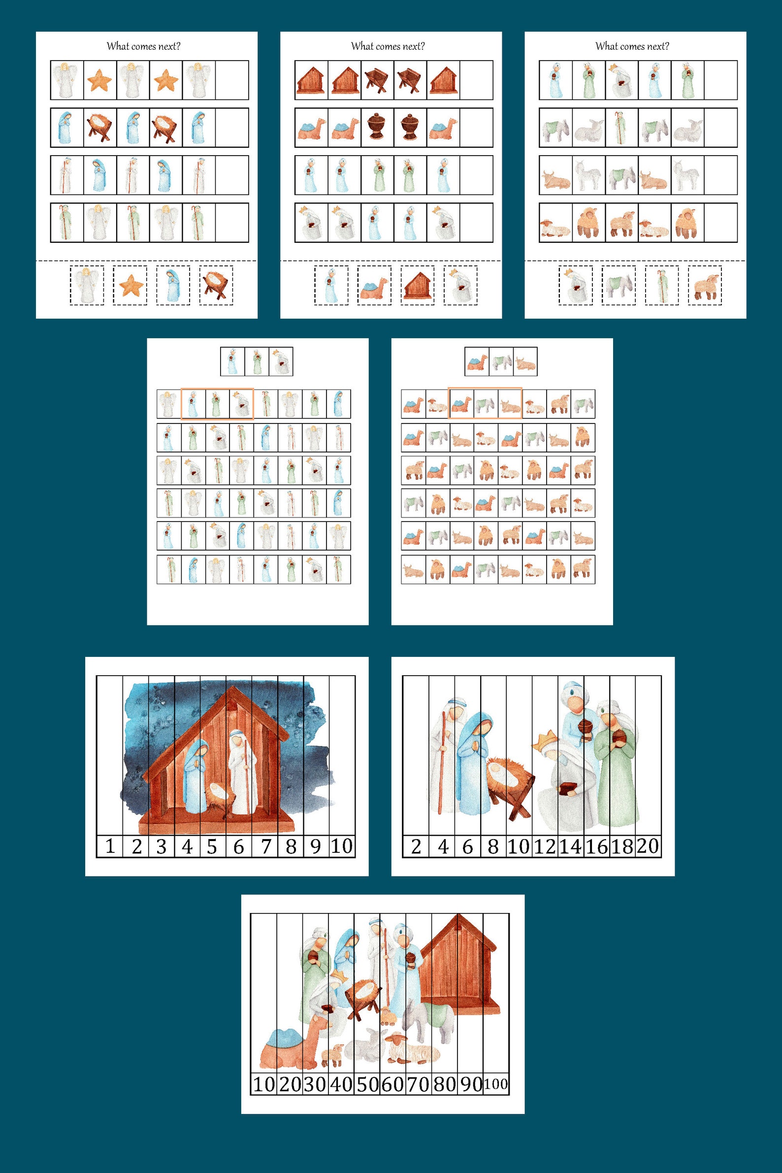 Nativity Preschool Learning Pack, Christmas Worksheets - Etsy