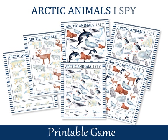 I Spy Arctic Animals Printable Winter Game for Kids