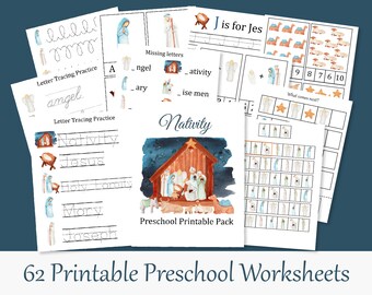 Nativity  Preschool Learning Pack, Christmas worksheets