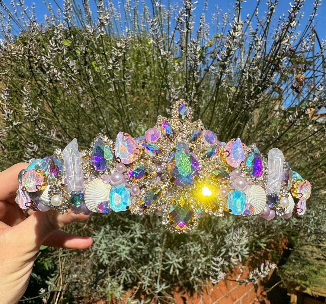 The Candy Jewel Seaglass, Shell and Ab Quartz Crystal 