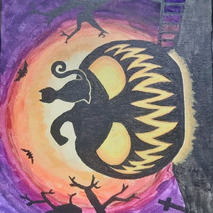 Lona pintada a mano de Halloween