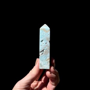 Natural Raw Polished Hemimorphite Gemstone Point Crystal Metaphysical Healing Lapidary 1.9oz .75x.75x3.25 (GP051)