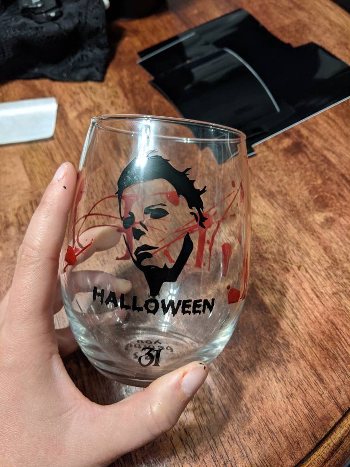 Michael Myers Wine Glass Etsy