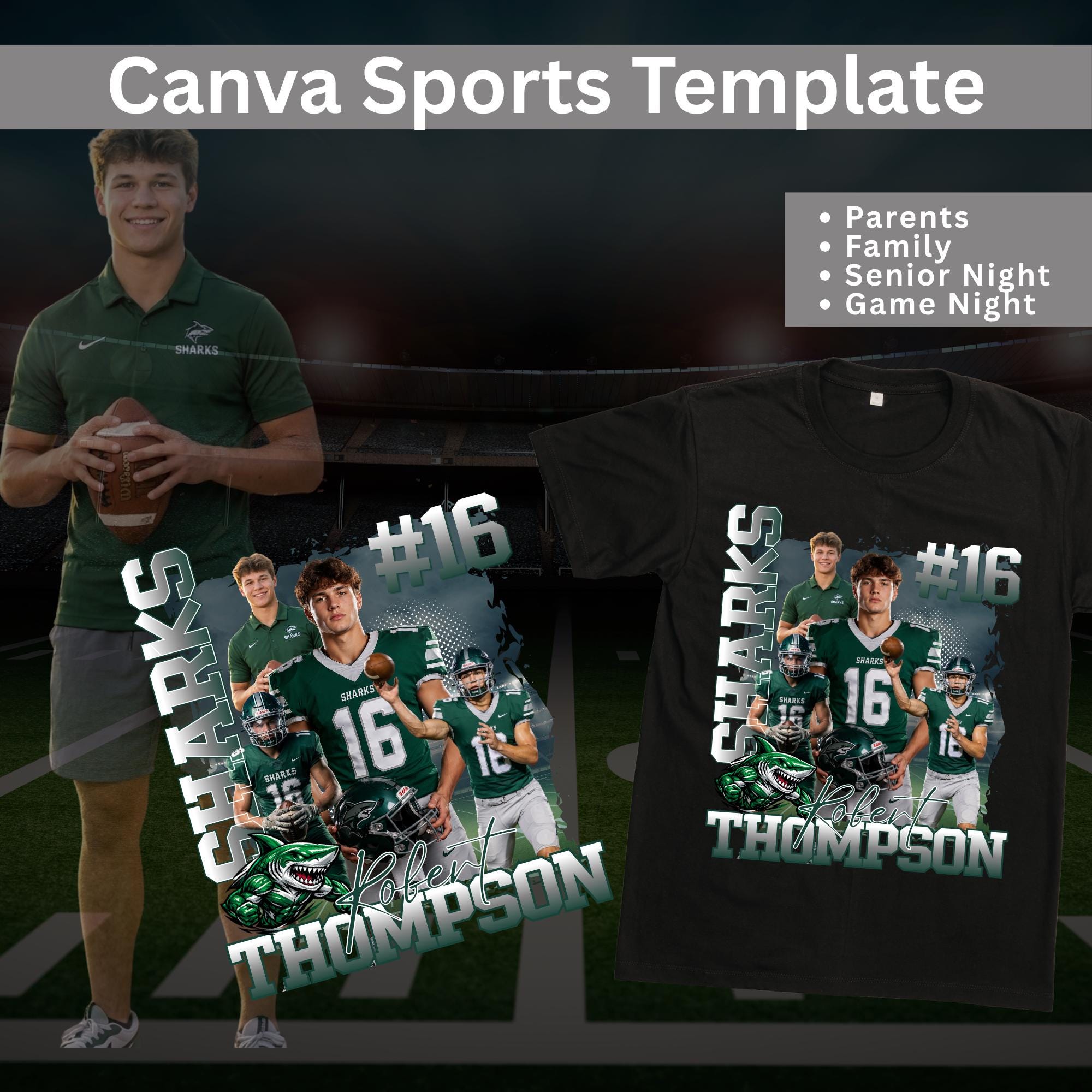 Editable Football Shirt Template | Custom Team Colors, Game Day Design ...