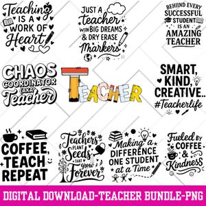 Teacher PNG, Teacher PNG Bundle, PNG Bundle, Teacher Quotes, Teacher Elements Png