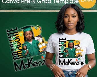 Pre-K Graduation Shirt Design | Editable Canva Template (Instant Download)