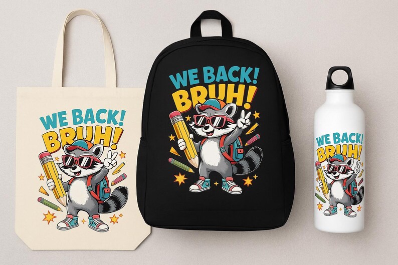 School Backpack Raccoon Back-to-school Raccoon PNG | Funny Comic Design (digital Download) - Etsy