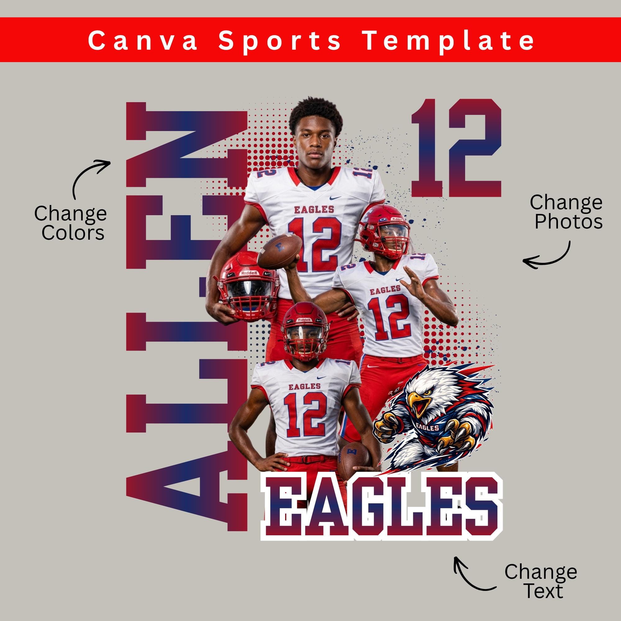 Editable Football Shirt Design Template | Custom Team Colors, Names ...