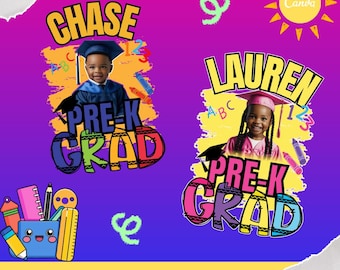 Pre-K Grad Canva Template, VPK Graduation Editable Design (Digital Download)