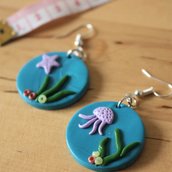 Boucles d'oreille fonds marins